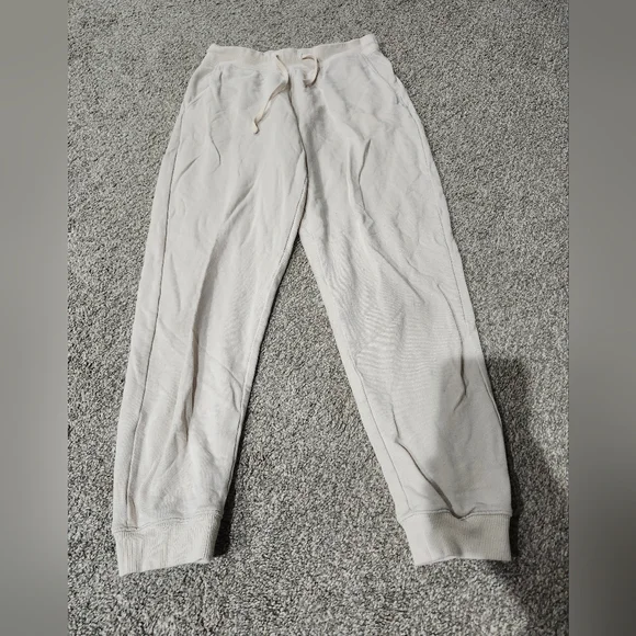 Nike Yoga Neutral Cream Drawstring Joggers, Minor Piling SZ Small - Picture 1 of 7